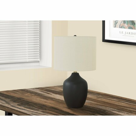 MONARCH SPECIALTIES Lighting, 22 in.H, Table Lamp, Black Ceramic, Ivory / Cream Shade, Transitional I 9708